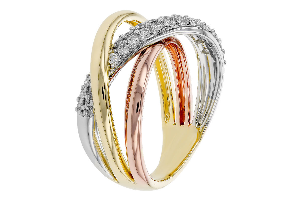 Allison Kaufman Diamond Ring in 14K Tri-Tone Gold, 0.52 ctw, alternate view