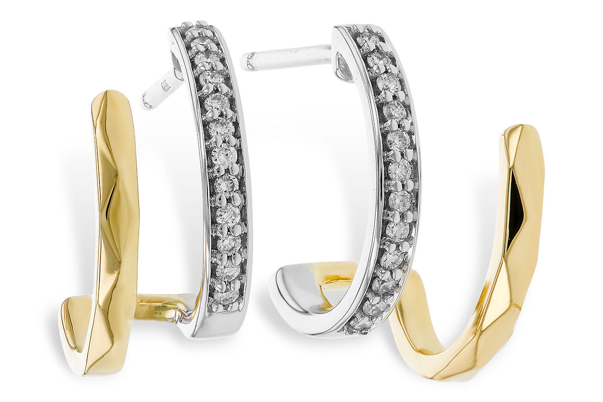 Allison Kaufman Diamond Earrings in 14K Yellow & White Gold, 0.12 ctw
