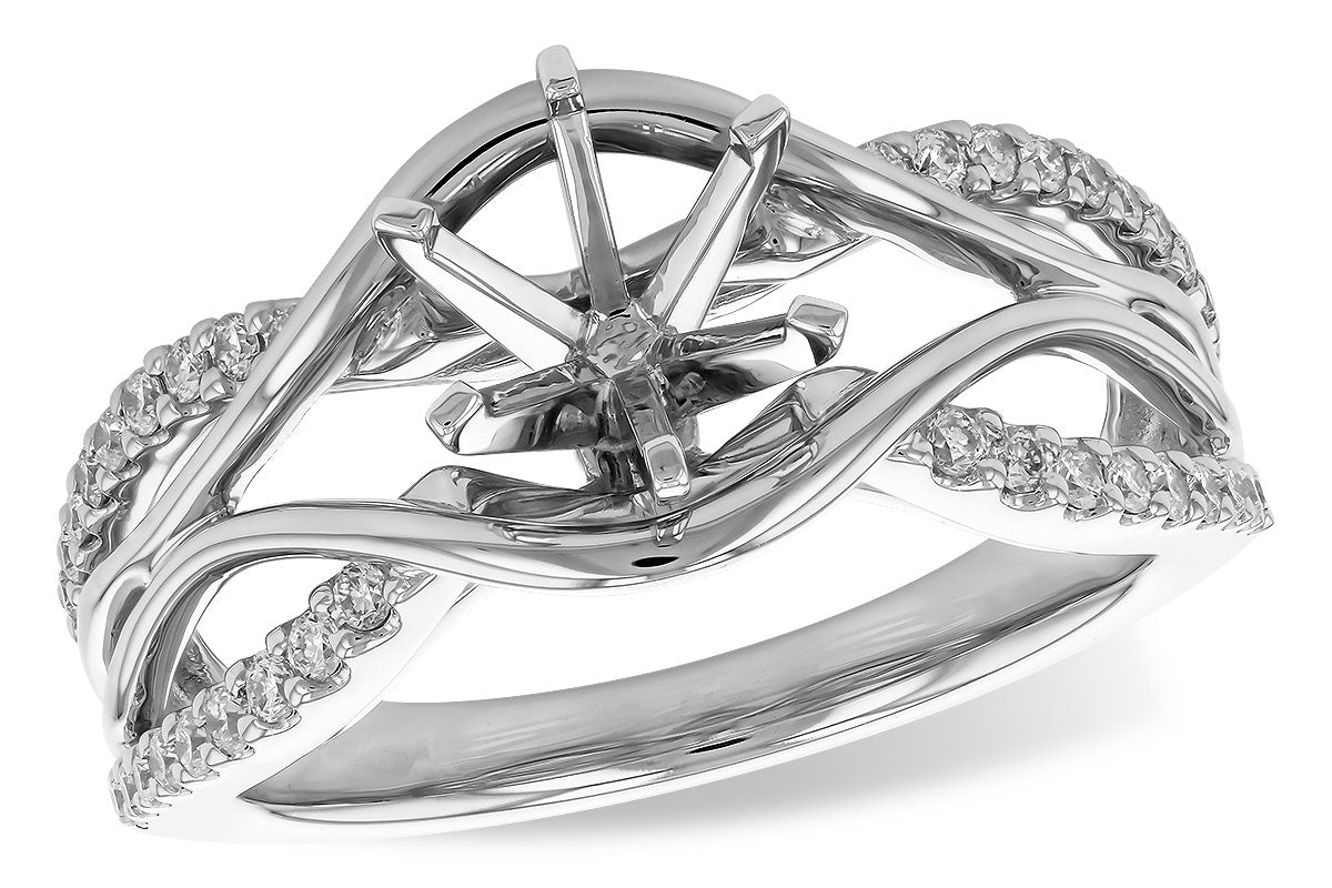 Allison Kaufman Diamond Engagement Ring Semi-Mount in 14K White Gold, 0.25 ctw (L7617)