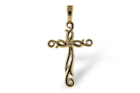 Allison Kaufman Diamond Pendant in 14K Yellow Gold, 0.01 ctw