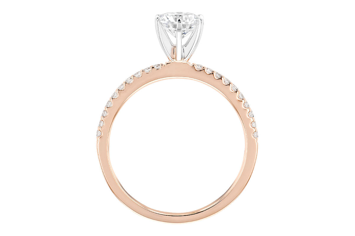 Allison Kaufman Diamond Engagement Ring Semi-Mount in 14K Rose Gold, 0.16 ctw (L7615), alternate view