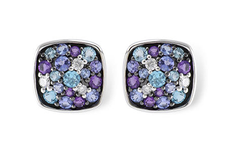 Allison Kaufman Multi-Gemstone & Diamond Earrings in 14K White Gold, 1.70 ctw
