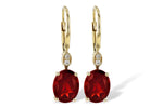 Allison Kaufman Garnet & Diamond Earrings in 14K Yellow Gold, 3.50 ctw