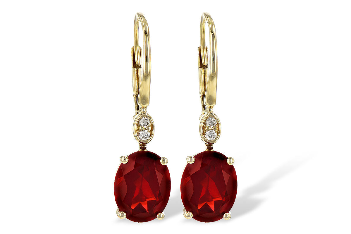 Allison Kaufman Garnet & Diamond Earrings in 14K Yellow Gold, 3.50 ctw
