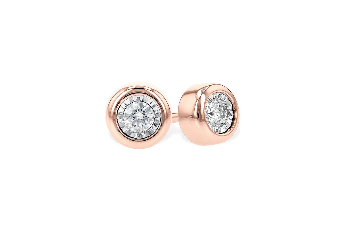 Allison Kaufman Diamond Earrings in 14K Rose Gold, 0.10 ctw (ER60-10)