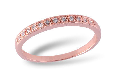 Allison Kaufman Diamond Wedding Band in 14K Rose Gold, 0.06 ctw (W1714)