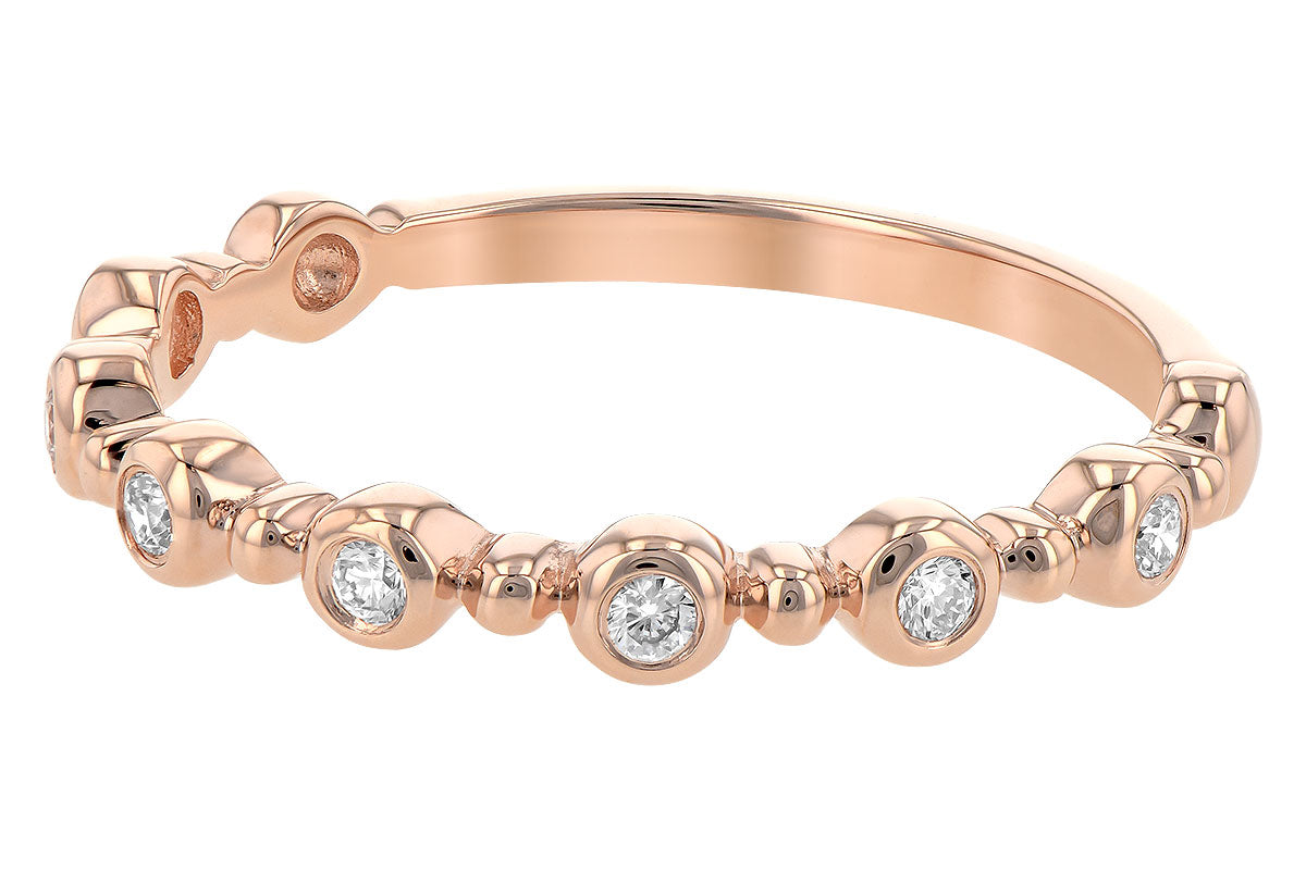 Allison Kaufman Diamond Wedding Band in 14K Rose Gold, 0.11 ctw (W2308), alternate view