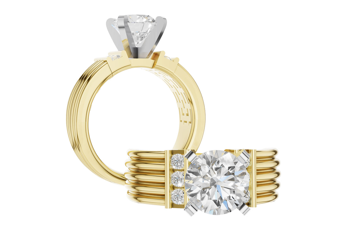 Allison Kaufman Diamond Engagement Ring Semi-Mount in 14K Yellow Gold, 0.20 ctw (L7939), alternate view