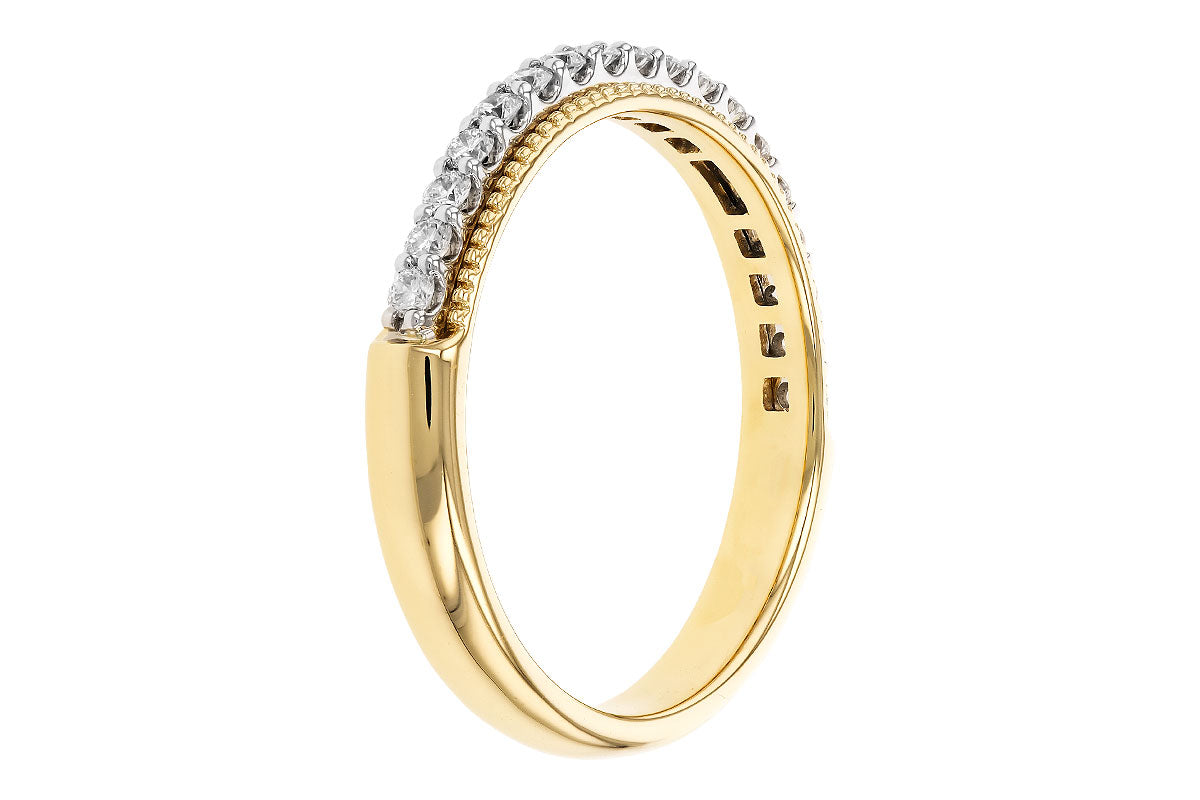 Allison Kaufman Diamond Wedding Band in 14K Yellow & White Gold, 0.26 ctw, alternate view