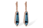 Allison Kaufman London Blue Topaz & Diamond Earrings in 14K Rose Gold, 5.67 ctw