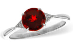 Allison Kaufman Garnet & Diamond Ring in 14K White Gold, 1.48 ctw