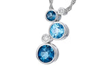 Allison Kaufman Blue Topaz & Diamond Necklace in 14K White Gold, 2.40 ctw, alternate view