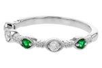 Allison Kaufman Emerald & Diamond Wedding Band in 14K White Gold, 0.19 ctw (W2726), alternate view