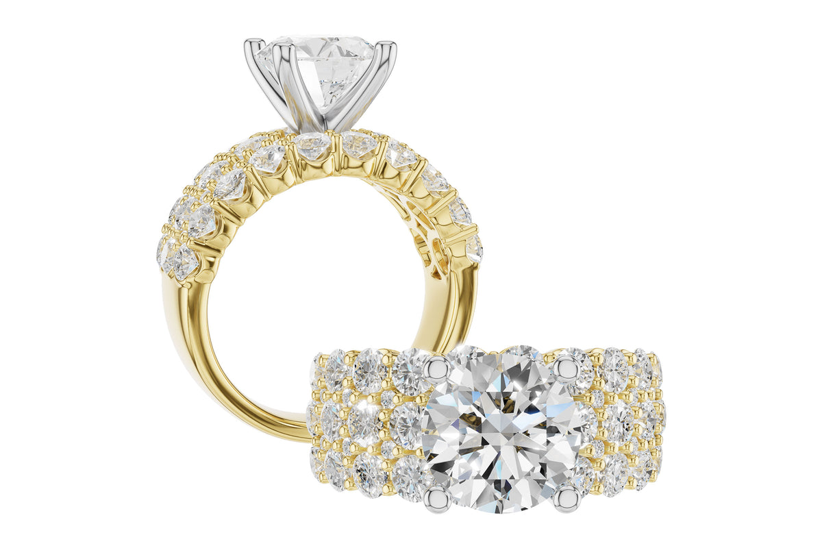 Allison Kaufman Diamond Engagement Ring Semi-Mount in 14K Yellow Gold, 2.44 ctw, alternate view