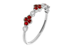Allison Kaufman Ruby & Diamond Wedding Band in 14K White Gold, 0.30 ctw, alternate view
