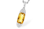 Allison Kaufman Citrine & Diamond Necklace in 14K White Gold, 1.70 ctw