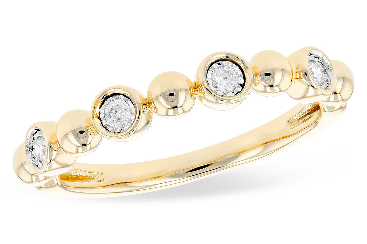 Allison Kaufman Diamond Wedding Band in 14K Yellow Gold, 0.08 ctw (W2402)