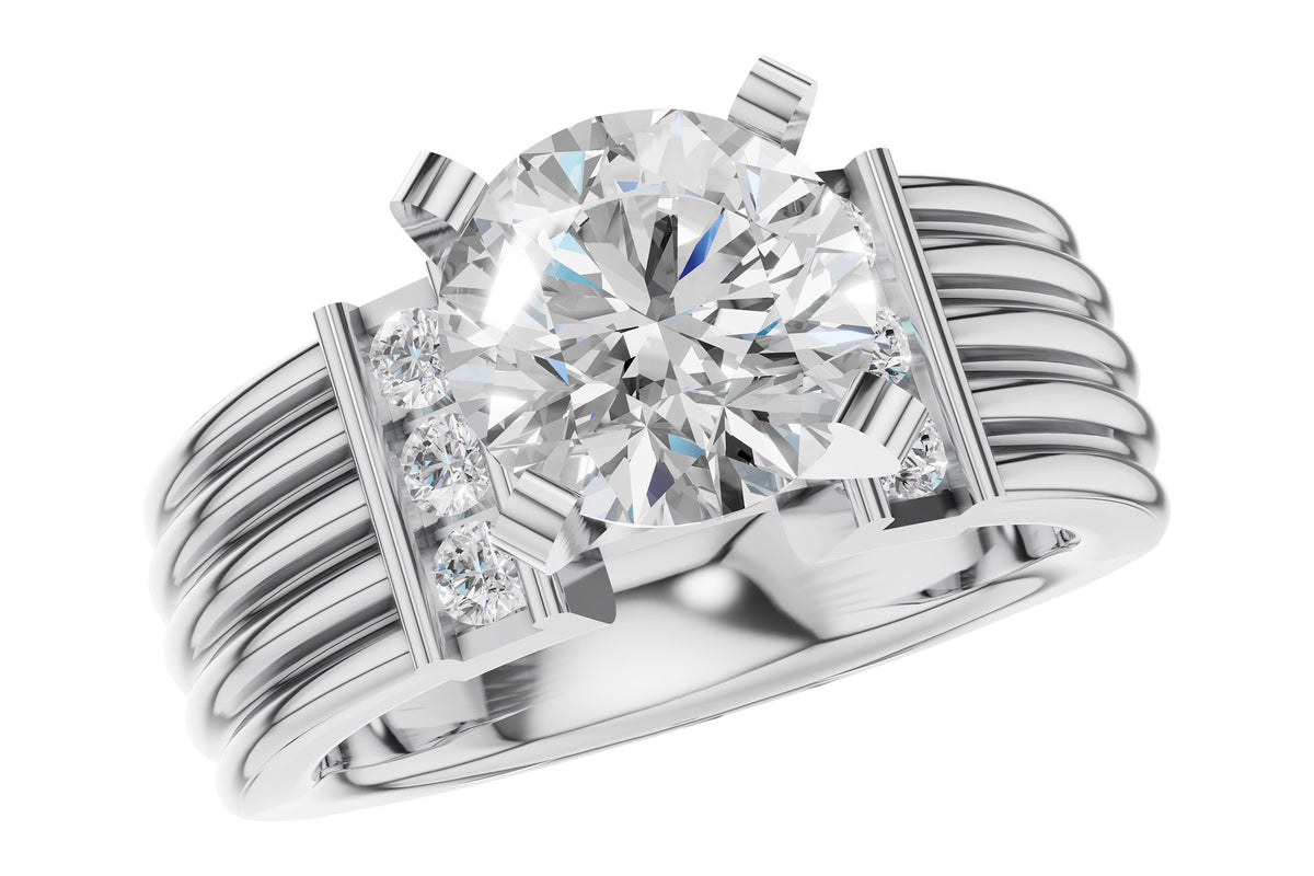 Allison Kaufman Diamond Engagement Ring Semi-Mount in 14K White Gold, 0.20 ctw (L7939)
