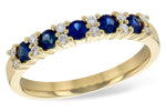 Allison Kaufman Sapphire & Diamond Wedding Band in 14K Yellow Gold, 0.56 ctw
