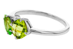 Allison Kaufman Peridot, Tsavorite & Diamond Ring in 14K White Gold, 1.32 ctw, alternate view