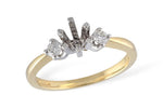 Allison Kaufman Diamond Engagement Ring Semi-Mount in 14K Yellow Gold, 0.14 ctw (L7161)