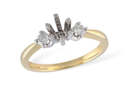 Allison Kaufman Diamond Engagement Ring Semi-Mount in 14K Yellow Gold, 0.14 ctw (L7161)