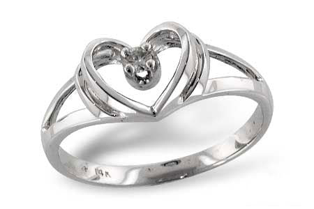 Allison Kaufman Diamond Ring in 14K White Gold, 0.04 ctw