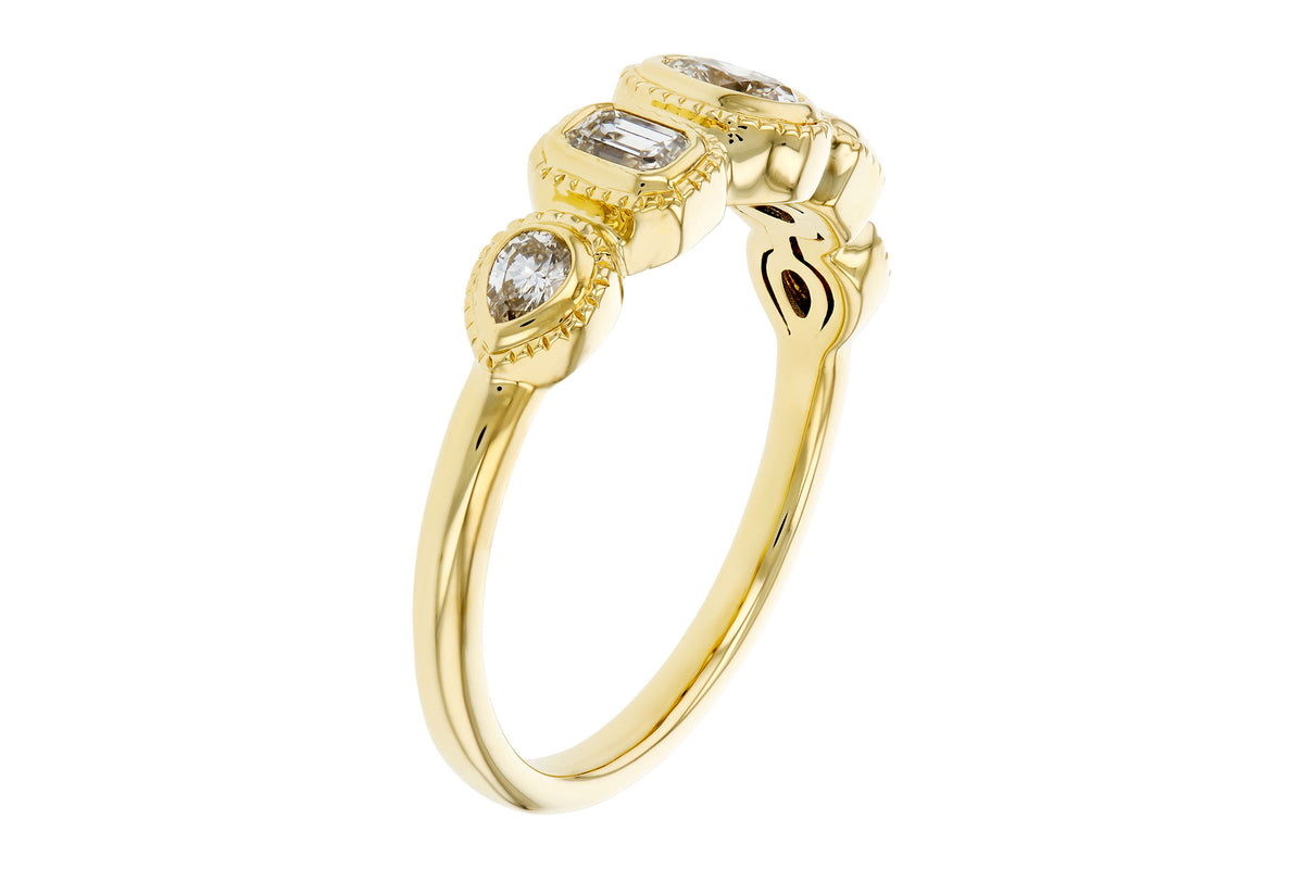Allison Kaufman Fancy-Cut Diamond Ring in 14K Yellow Gold, 0.50 ctw, alternate view