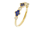 Allison Kaufman Sapphire & Diamond Wedding Band in 14K Yellow Gold, 0.31 ctw, alternate view