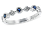 Allison Kaufman Sapphire & Diamond Wedding Band in 14K White Gold, 0.17 ctw