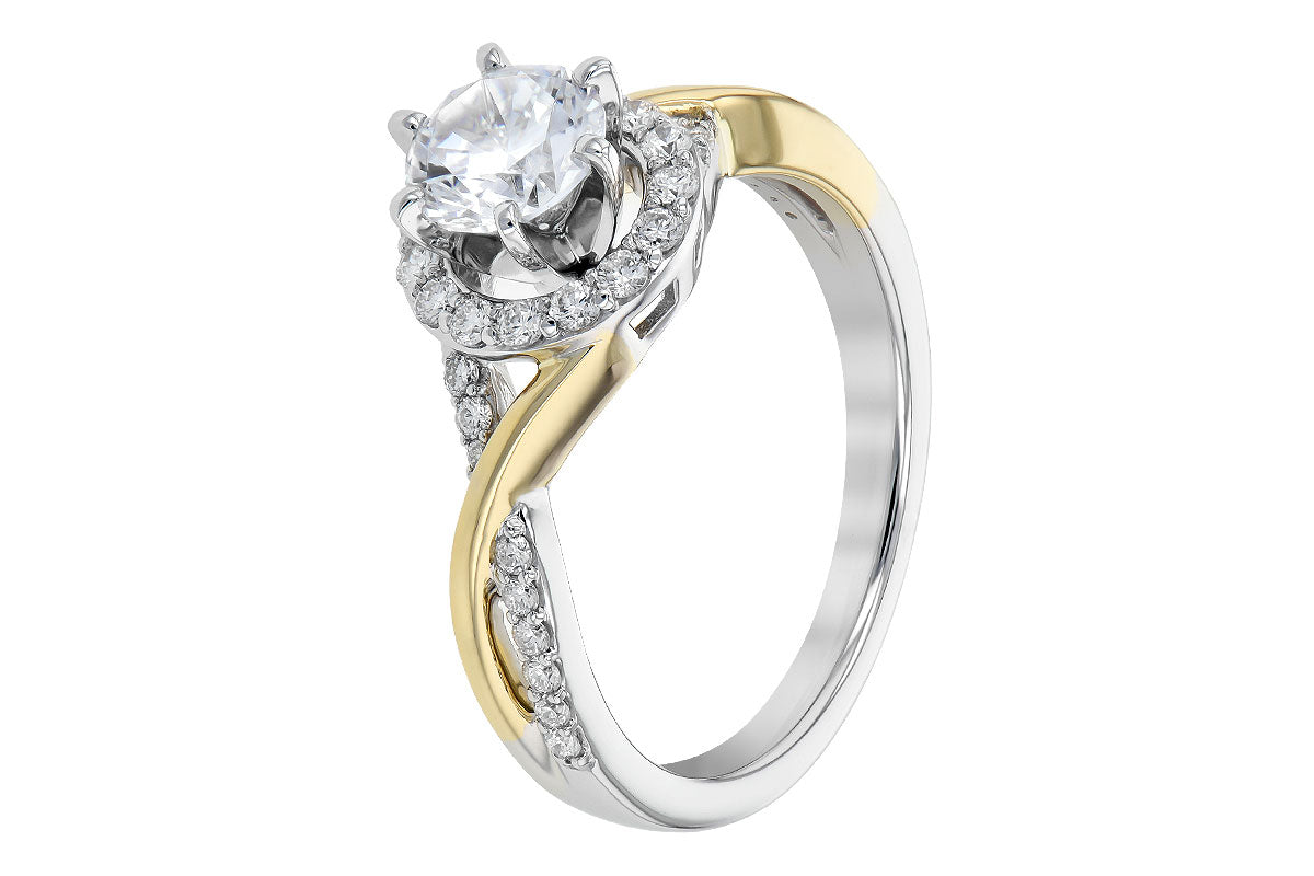 Allison Kaufman Diamond Engagement Ring Semi-Mount in 14K Two-Tone Gold, 0.31 ctw (L7705), alternate view