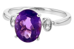 Allison Kaufman Amethyst & Diamond Ring in 14K White Gold, 2.16 ctw, alternate view