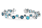 Allison Kaufman Blue Topaz & Diamond Bracelet in 14K White Gold, 15.95 ctw