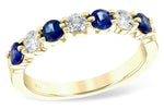 Allison Kaufman Sapphire & Diamond Wedding Band in 14K Yellow Gold, 0.78 ctw (WR123-75)