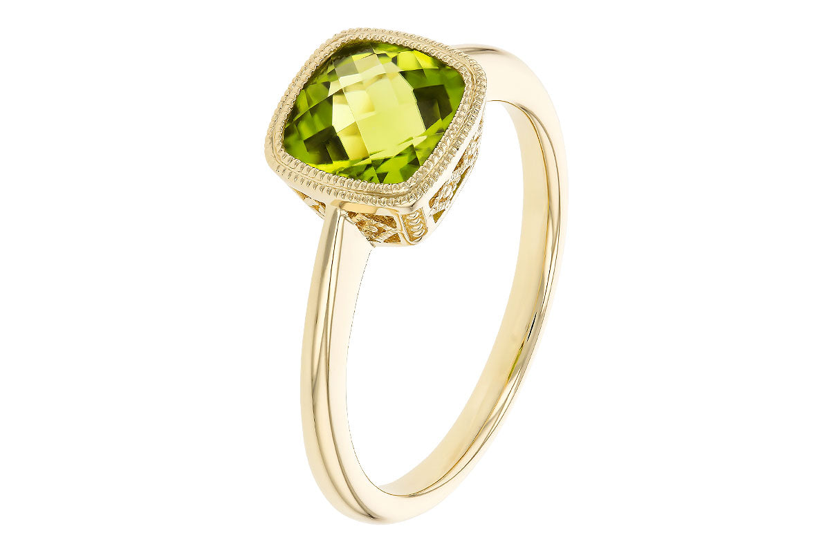 Allison Kaufman Peridot Ring in 14K Yellow Gold, 1.48 ctw, alternate view