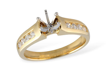 Allison Kaufman Diamond Engagement Ring Semi-Mount in 14K Yellow Gold, 0.27 ctw (L7286)