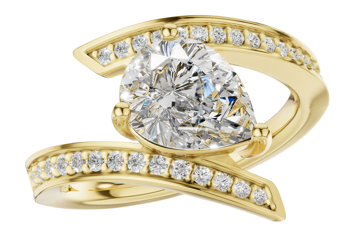 Allison Kaufman Diamond Engagement Ring Semi-Mount in 14K Yellow Gold, 0.24 ctw