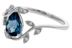 Allison Kaufman London Blue Topaz & Diamond Ring in 14K White Gold, 1.26 ctw, alternate view