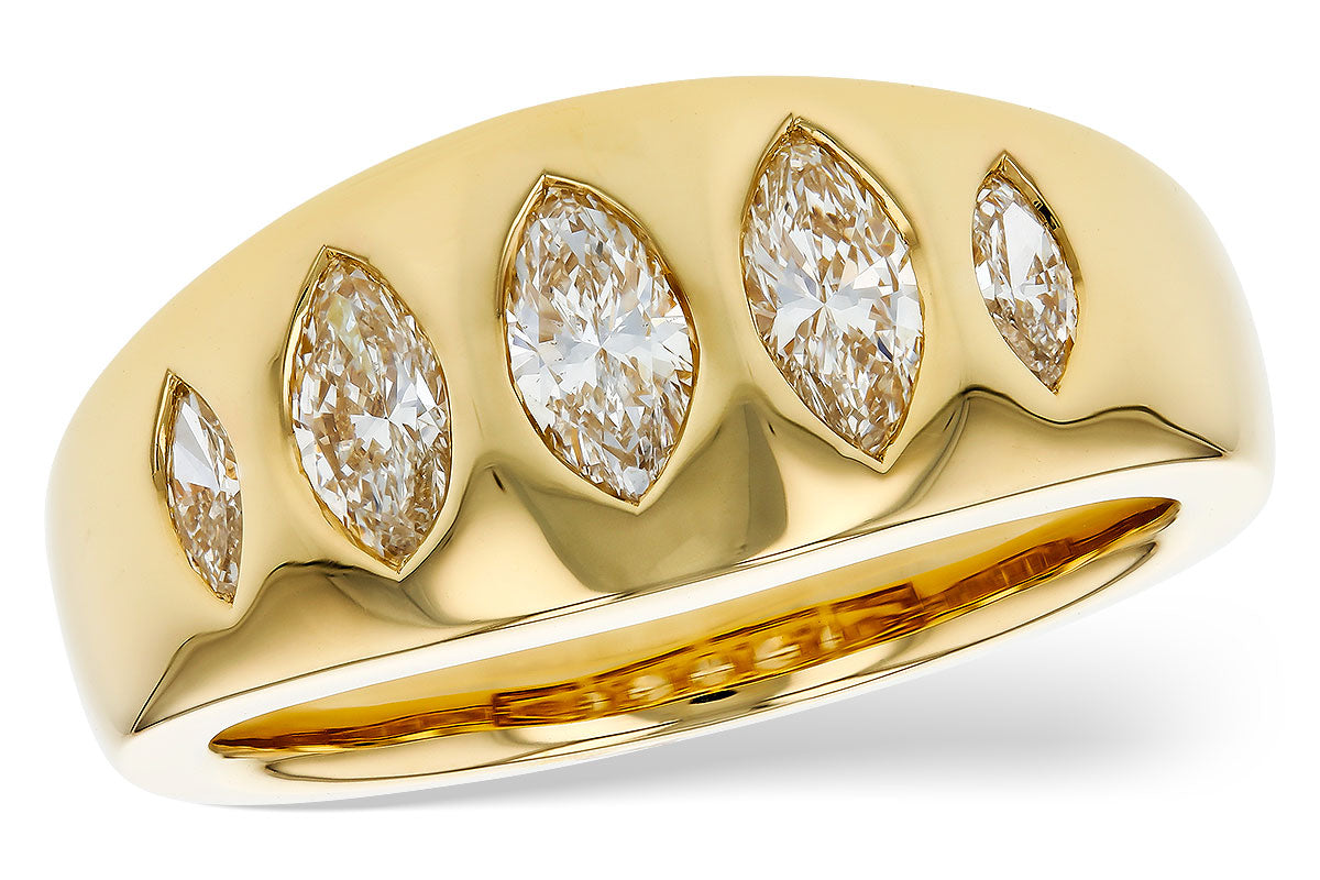 Allison Kaufman Fancy-Cut Diamond Wedding Band in 14K Yellow Gold, 0.95 ctw