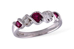 Allison Kaufman Ruby & Diamond Wedding Band in 14K White Gold, 0.58 ctw (W1740)