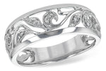 Allison Kaufman Diamond Wedding Band in 14K White Gold, 0.04 ctw