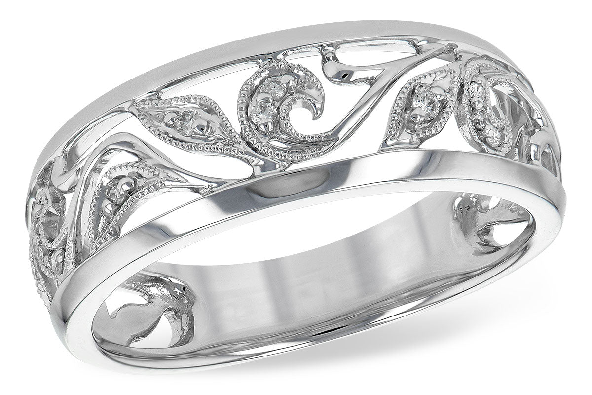 Allison Kaufman Diamond Wedding Band in 14K White Gold, 0.04 ctw