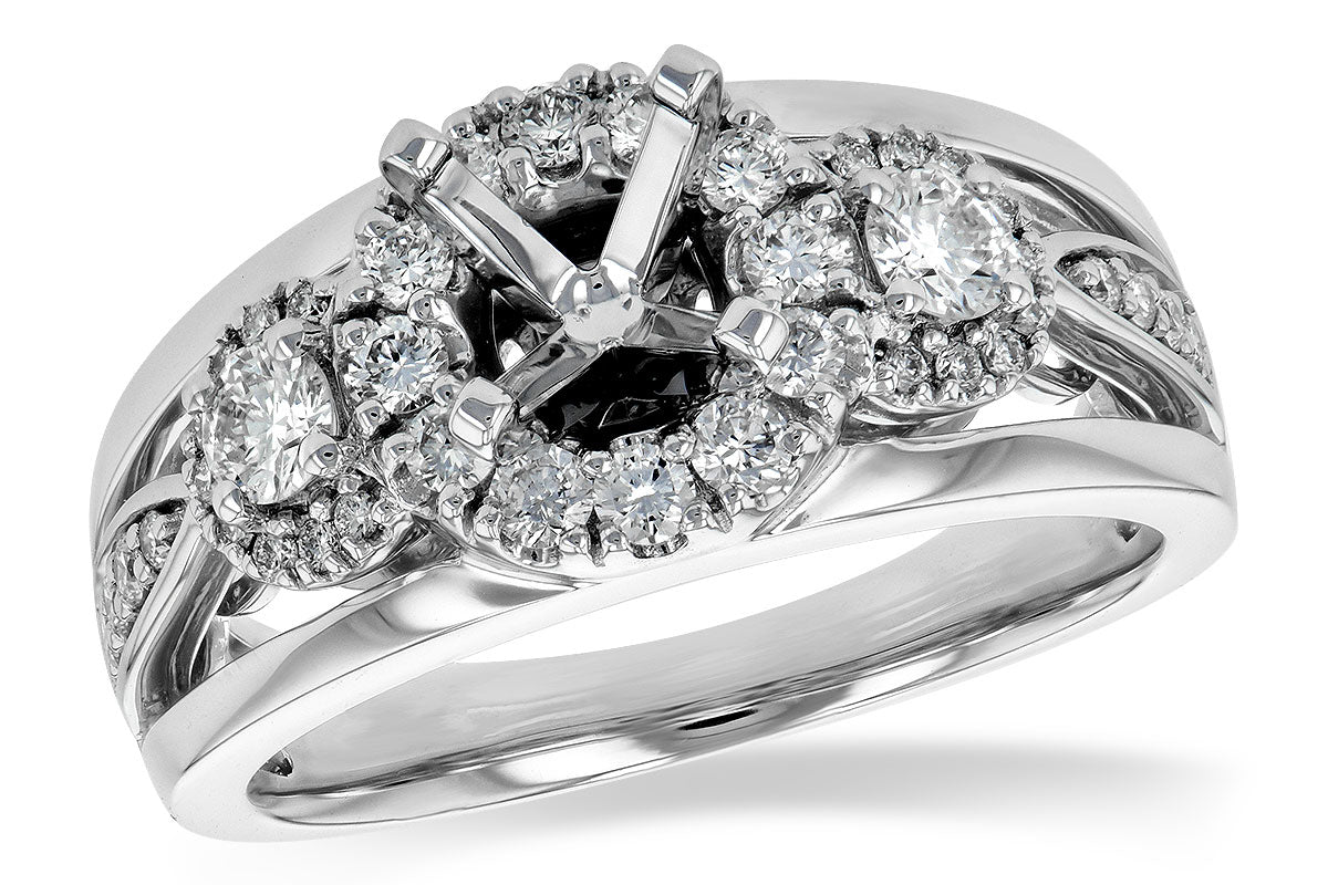Allison Kaufman Diamond Engagement Ring Semi-Mount in 14K White Gold, 0.60 ctw (L7707)