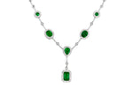 Allison Kaufman Emerald, Ruby & Diamond Necklace in 14K White Gold, 2.08 ctw