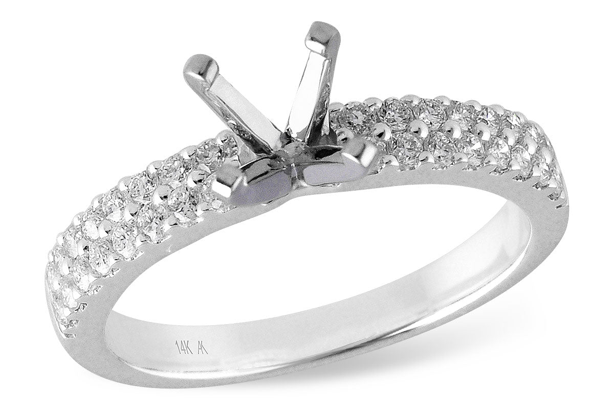 Allison Kaufman Diamond Engagement Ring Semi-Mount in 14K White Gold, 0.41 ctw (LR121-41)