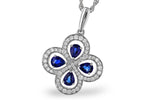 Allison Kaufman Sapphire & Diamond Necklace in 14K White Gold, 0.96 ctw