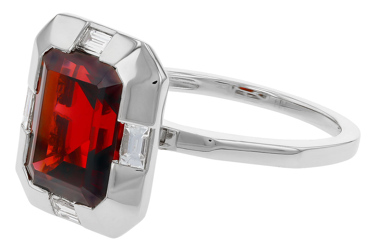 Allison Kaufman Garnet & Diamond Ring in 14K White Gold, 3.82 ctw, alternate view