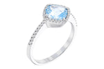 Allison Kaufman Aquamarine & Diamond Ring in 14K White Gold, 1.29 ctw, alternate view