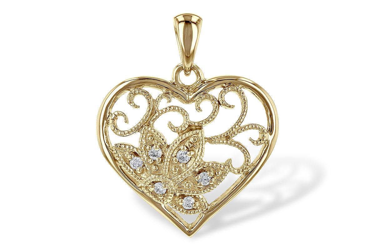 Allison Kaufman Diamond Pendant in 14K Yellow Gold, 0.03 ctw (X13065)