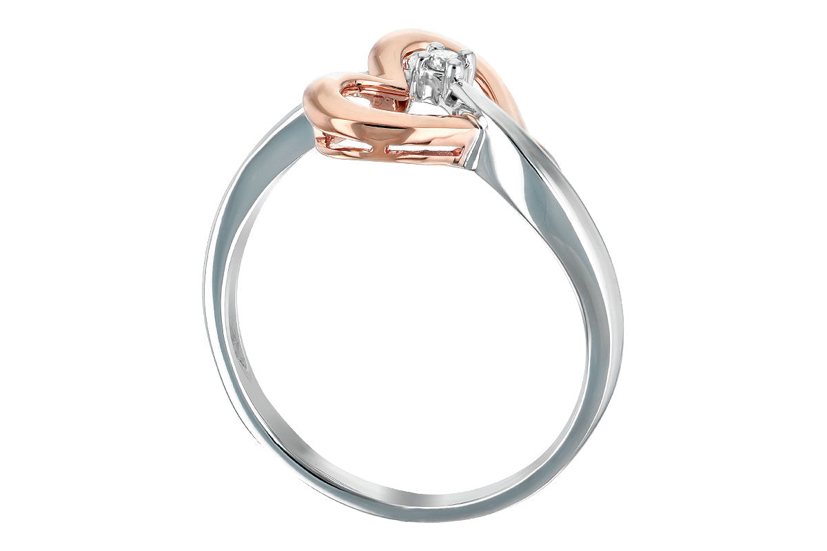 Allison Kaufman Diamond Ring in 14K Two-Tone Gold, 0.03 ctw, alternate view